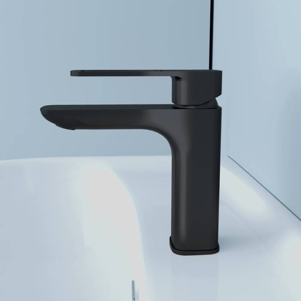 Смеситель для умывальника IDDIS Slide черный (SLIBL00i01)